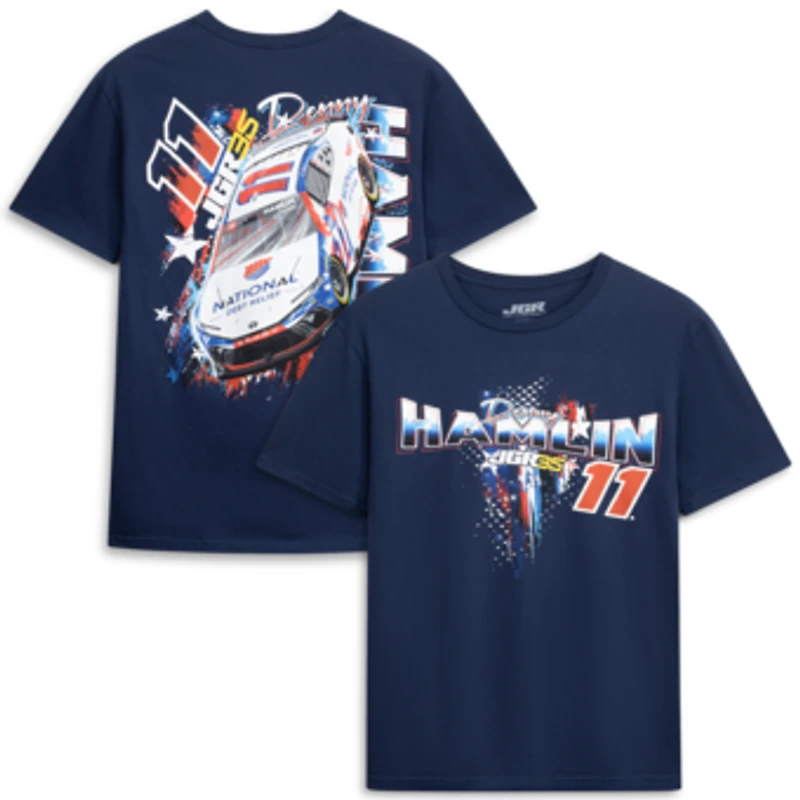 Men's Joe Gibbs Racing Team Collection Navy Denny Hamlin #11 Debt Relief T-Shirt