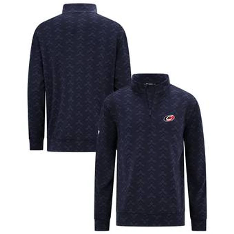 Men's Levelwear Navy Carolina Hurricanes Chameleon Quarter-Zip Sweatshirt