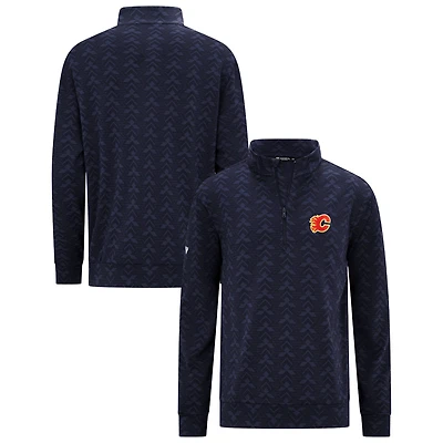 Men's Levelwear Navy Calgary Flames Chameleon Quarter-Zip Sweatshirt