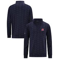 Men's Levelwear Navy New Jersey Devils Chameleon Quarter-Zip Sweatshirt