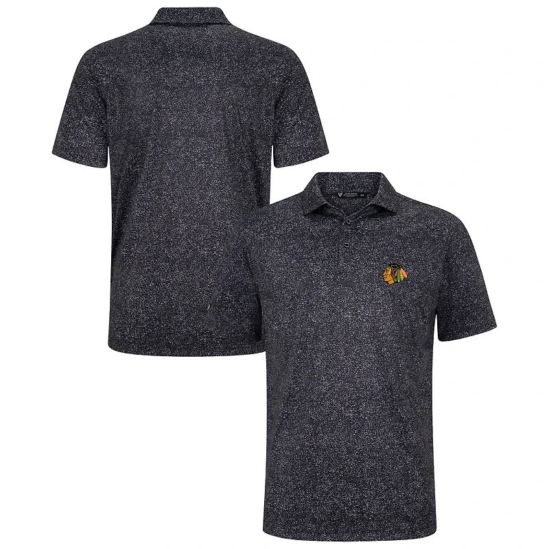 Men's Levelwear Black Chicago Blackhawks Speckle Polo