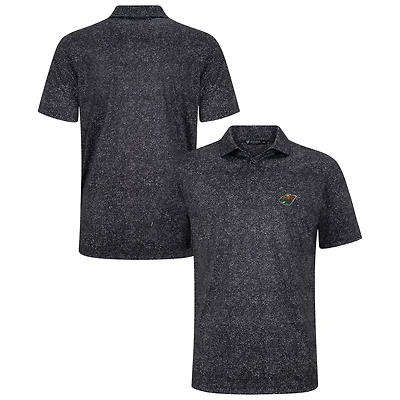 Men's Levelwear Black Minnesota Wild Speckle Polo