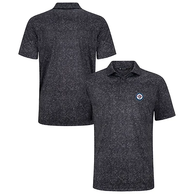Men's Levelwear Black Winnipeg Jets Speckle Polo