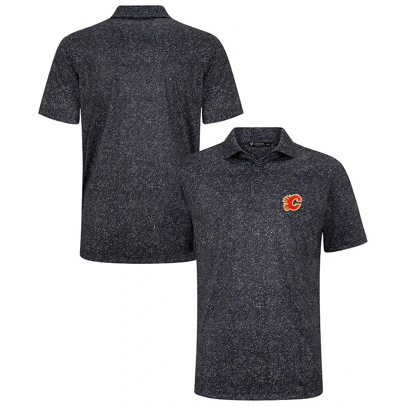 Men's Levelwear Black Calgary Flames Speckle Polo