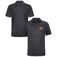 Men's Levelwear Black Calgary Flames Speckle Polo