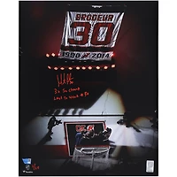 Martin Brodeur New Jersey Devils Autographed 16" x 20" Jersey Retirement Ceremony Photograph with Multiple Inscriptions