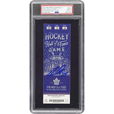 Auston Matthews Toronto Maple Leafs Autographed Rookie Season PSA Authenticated 9/10 Ticket from November 11, 2016