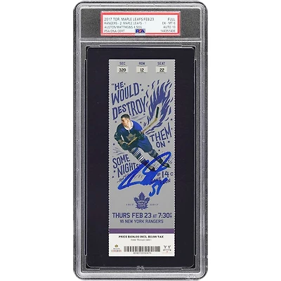 Auston Matthews Toronto Maple Leafs Autographed Rookie Season PSA Authenticated 6/10 Ticket from February 23, 2017