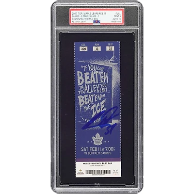 Auston Matthews Toronto Maple Leafs Autographed Rookie Season PSA Authenticated 9/10 Ticket from February 11, 2017