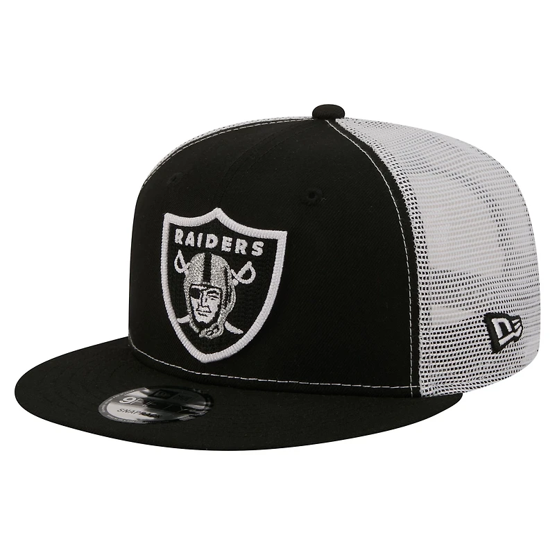 Men's New Era  Black Las Vegas Raiders Core Team 9FIFTY Trucker Snapback Hat