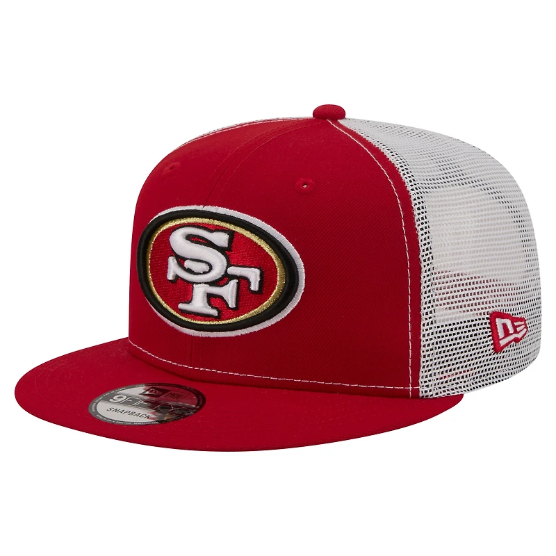 Men's New Era  Scarlet San Francisco 49ers Core Team 9FIFTY Trucker Snapback Hat