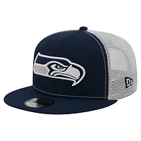 Men's New Era  College Navy Seattle Seahawks Core Team 9FIFTY Trucker Snapback Hat
