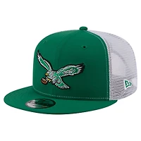 Men's New Era  Kelly Green Philadelphia Eagles Core Team 9FIFTY Trucker Snapback Hat