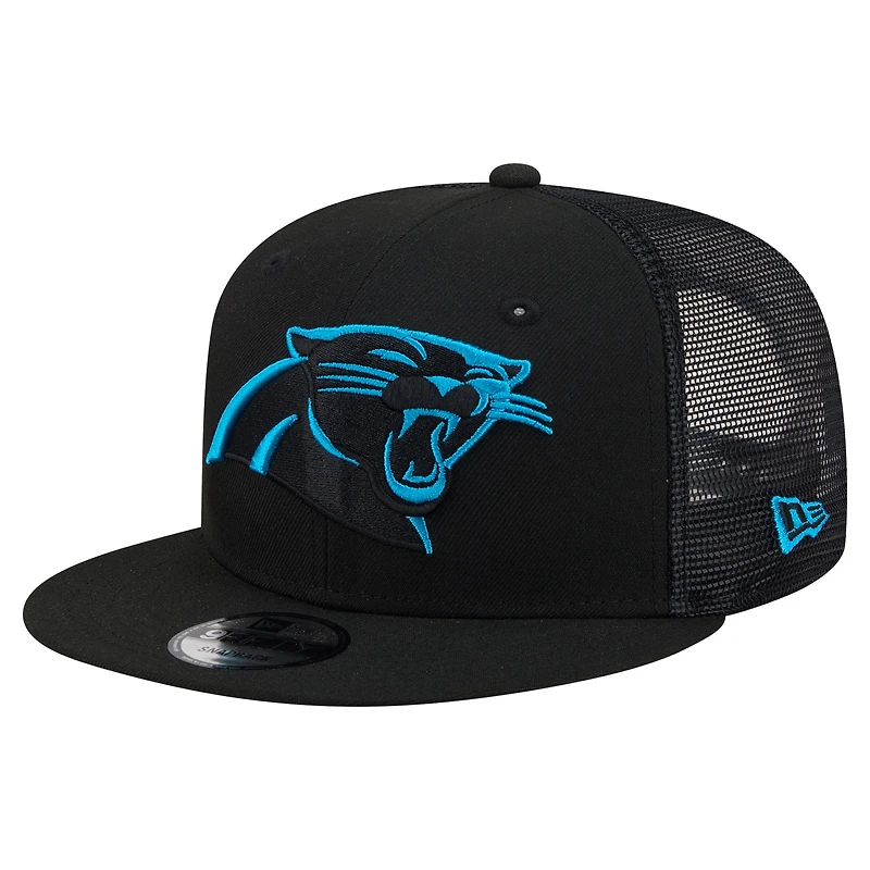 Men's New Era  Black Carolina Panthers Core Team 9FIFTY Trucker Snapback Hat