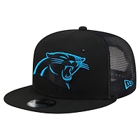 Men's New Era  Black Carolina Panthers Core Team 9FIFTY Trucker Snapback Hat