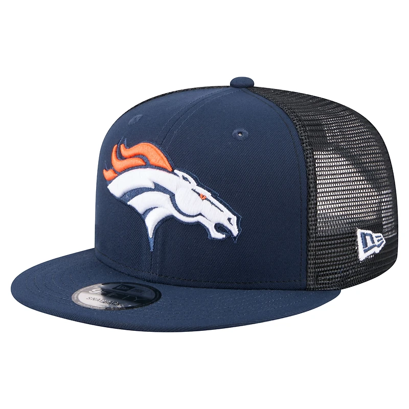 Men's New Era  Navy Denver Broncos Core Team 9FIFTY Trucker Snapback Hat