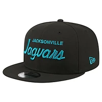 Men's New Era  Black Jacksonville Jaguars Core Team Script 9FIFTY Snapback Hat
