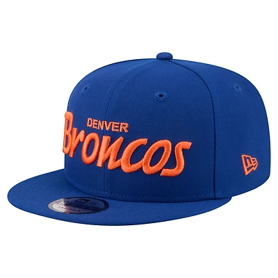 Men's New Era  Royal Denver Broncos Core Team Script 9FIFTY Snapback Hat