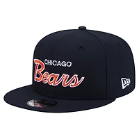 Men's New Era  Navy Chicago Bears Core Team Script 9FIFTY Snapback Hat
