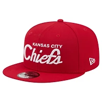 Men's New Era  Red Kansas City Chiefs Core Team Script 9FIFTY Snapback Hat