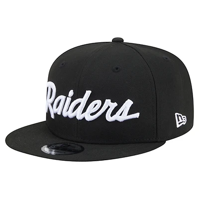 Men's New Era  Black Las Vegas Raiders Core Team Script 9FIFTY Snapback Hat