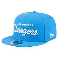Men's New Era  Powder Blue Los Angeles Chargers Core Team Script 9FIFTY Snapback Hat