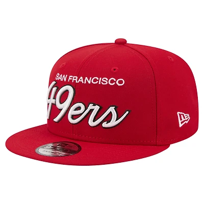 Men's New Era  Scarlet San Francisco 49ers Core Team Script 9FIFTY Snapback Hat
