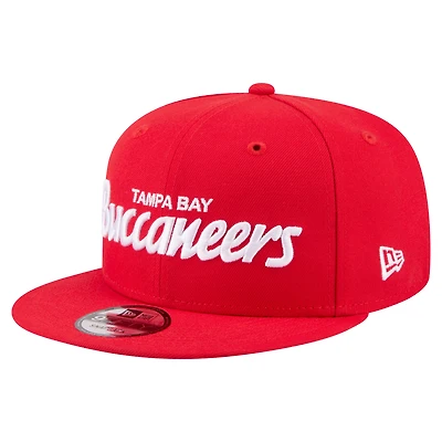 Men's New Era  Red Tampa Bay Buccaneers Core Team Script 9FIFTY Snapback Hat