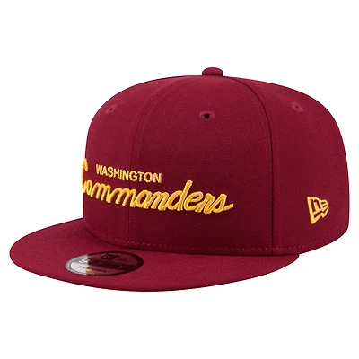 Men's New Era  Burgundy Washington Commanders Core Team Script 9FIFTY Snapback Hat