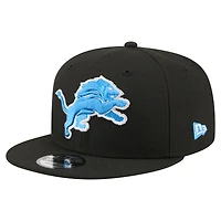 Men's New Era  Black Detroit Lions 9FIFTY Snapback Hat