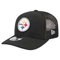 Men's New Era  Black Pittsburgh Steelers 9SEVENTY Trucker Adjustable Hat