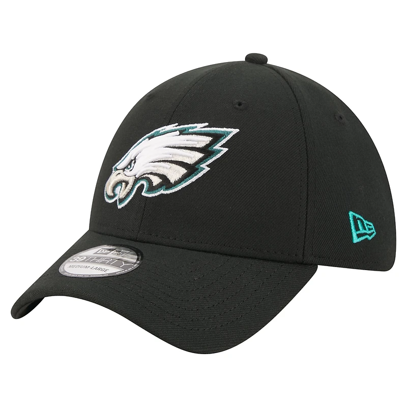 Men's New Era  Black Philadelphia Eagles Core Team 39THIRTY Flex Hat