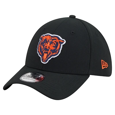 Men's New Era Black Chicago Bears Core Team 39THIRTY Flex Hat