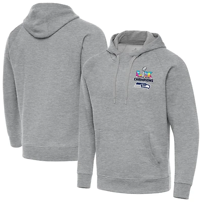 Men's Antigua  Heather Gray Seattle Seahawks Super Bowl LX Champions Victory Hoodie