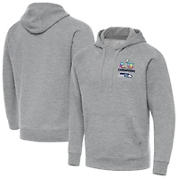 Men's Antigua  Heather Gray Seattle Seahawks Super Bowl LX Champions Victory Hoodie