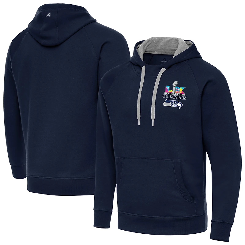 Men's Antigua  College Navy Seattle Seahawks Super Bowl LX Champions Victory Hoodie