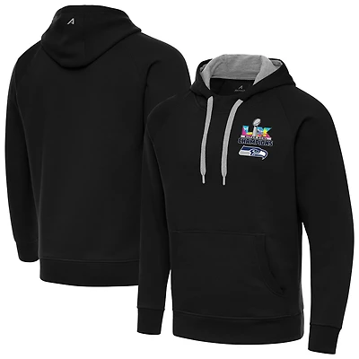 Men's Antigua  Black Seattle Seahawks Super Bowl LX Champions Victory Hoodie