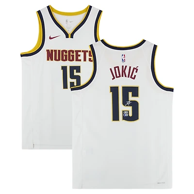 Nikola Jokić Denver Nuggets Autographed White Nike Association Edition Swingman Jersey - BAS