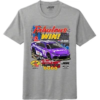 Men's Joe Gibbs Racing Team Collection Heather Gray Denny Hamlin 2026 Pennzoil 400 Winner T-Shirt