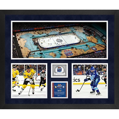 Tampa Bay Lightning vs. Boston Bruins 2026 NHL Stadium Series Framed 20" x 24" 3-Photograph Collage with Game-Used Ice - Limited Edition of 250