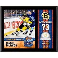 Charlie McAvoy Boston Bruins 2026 NHL Stadium Series 12" x 15" Sublimated Plaque with Game-Used Ice - Limited Edition of 250