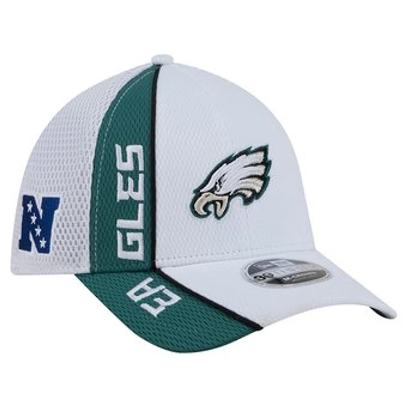 Men's New Era White/Midnight Green Philadelphia Eagles Dash 39THIRTY Flex Hat