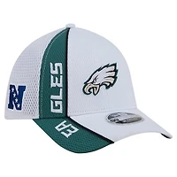 Men's New Era White/Midnight Green Philadelphia Eagles Dash 39THIRTY Flex Hat