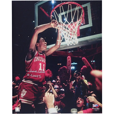 Isiah Thomas Indiana Hoosiers Autographed 16" x 20" Net Cutting Photograph with "1981 National Champs" Inscription