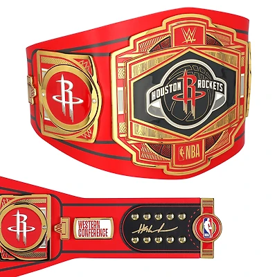 Hakeem Olajuwon Houston Rockets Autographed WWE Legacy Title Belt