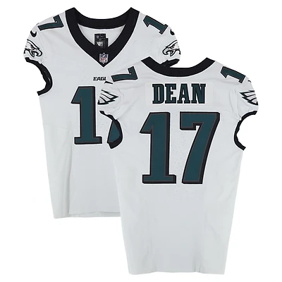 Nakobe Dean Philadelphia Eagles Game-Used #17 White Nike Jersey from Multiple Games During the 2024 NFL Preseason