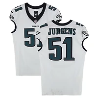 Cam Jurgens Philadelphia Eagles Game-Used #51 White Nike Jersey from Multiple Games During the 2024 NFL Season