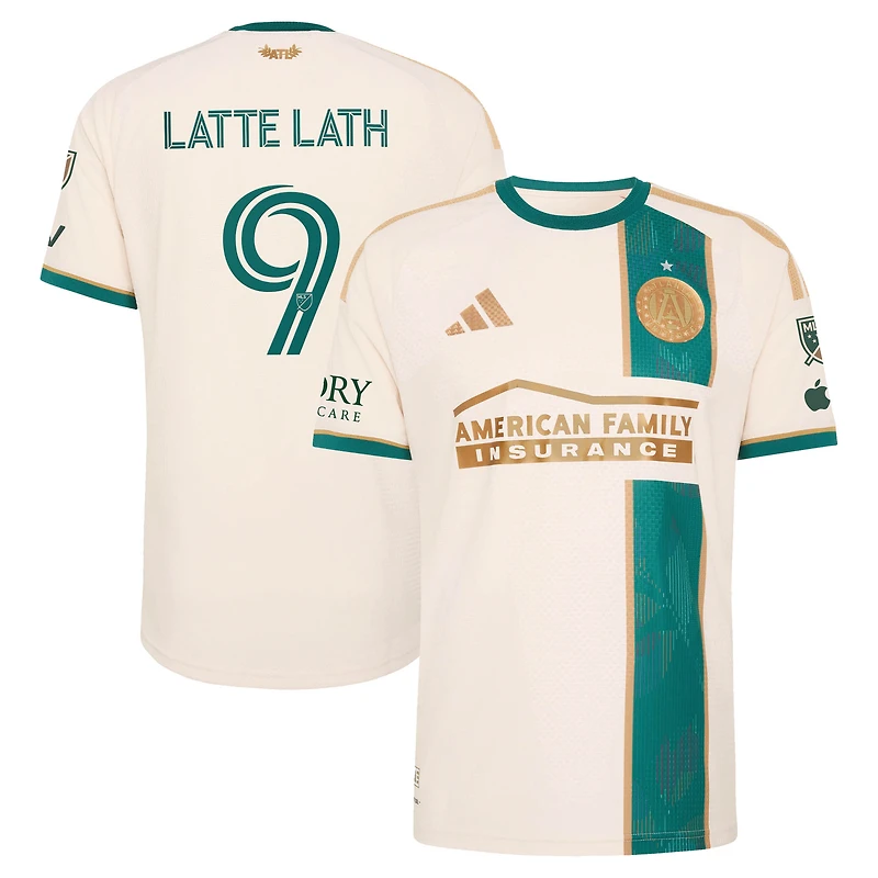 Men's adidas Emmanuel Latte Lath Tan Atlanta United FC 2026 Spirit of '96 On-Field Authentic Patch Jersey