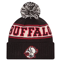 Men's New Era  Black Buffalo Sabres Retro Cuffed Knit Hat with Pom