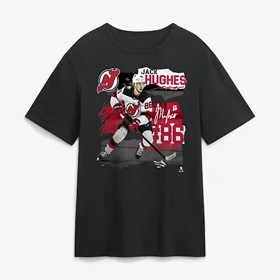 Men's Jack Hughes Black New Jersey Devils Fresh Ice T-Shirt